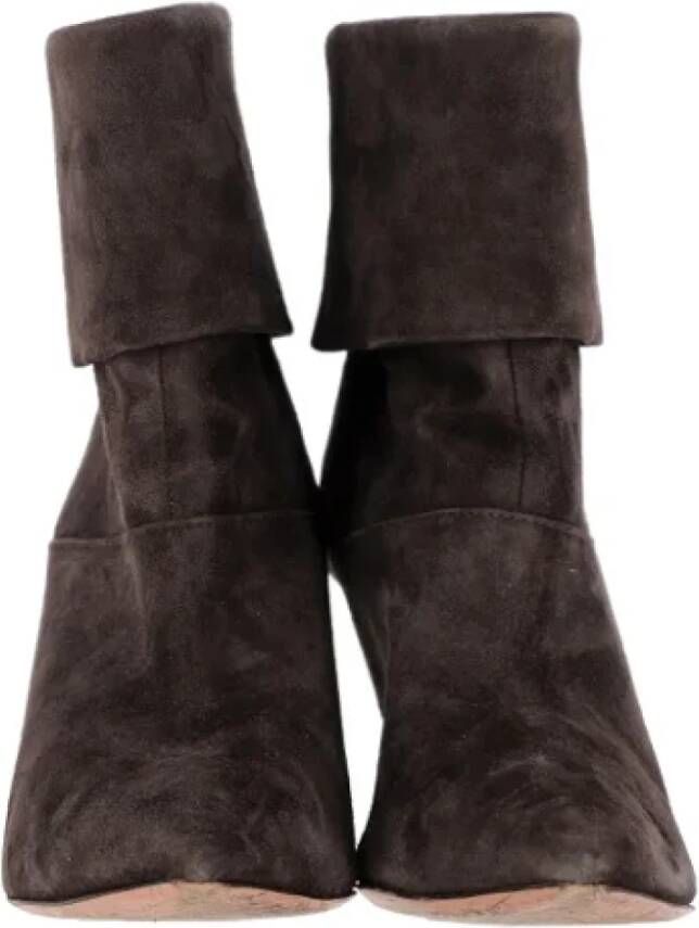 Aquazzura Pre-owned Suede boots Brown Dames