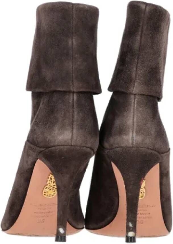 Aquazzura Pre-owned Suede boots Brown Dames