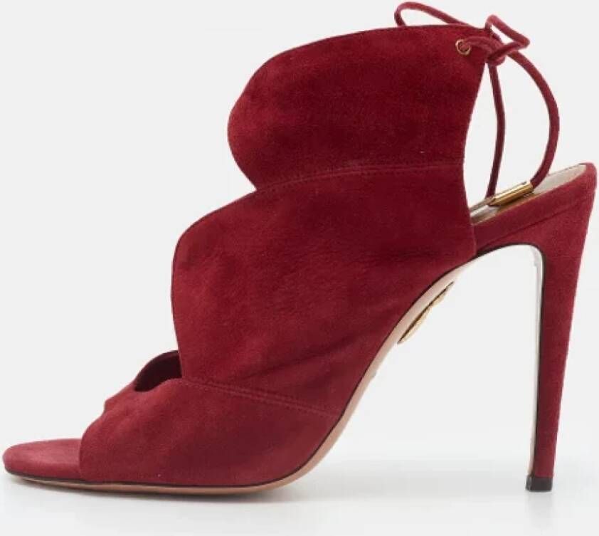 Aquazzura Pre-owned Suede boots Red Dames