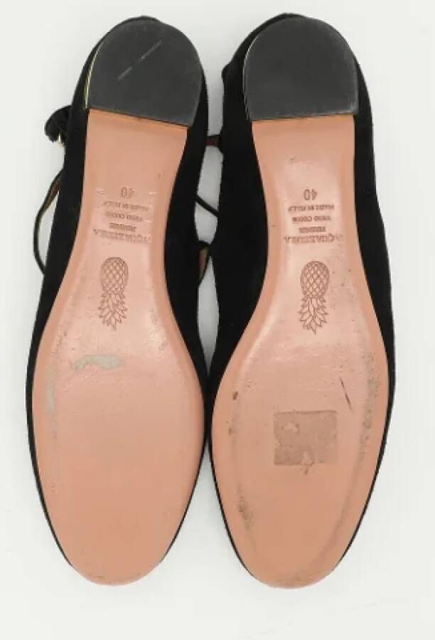 Aquazzura Pre-owned Suede flats Black Dames