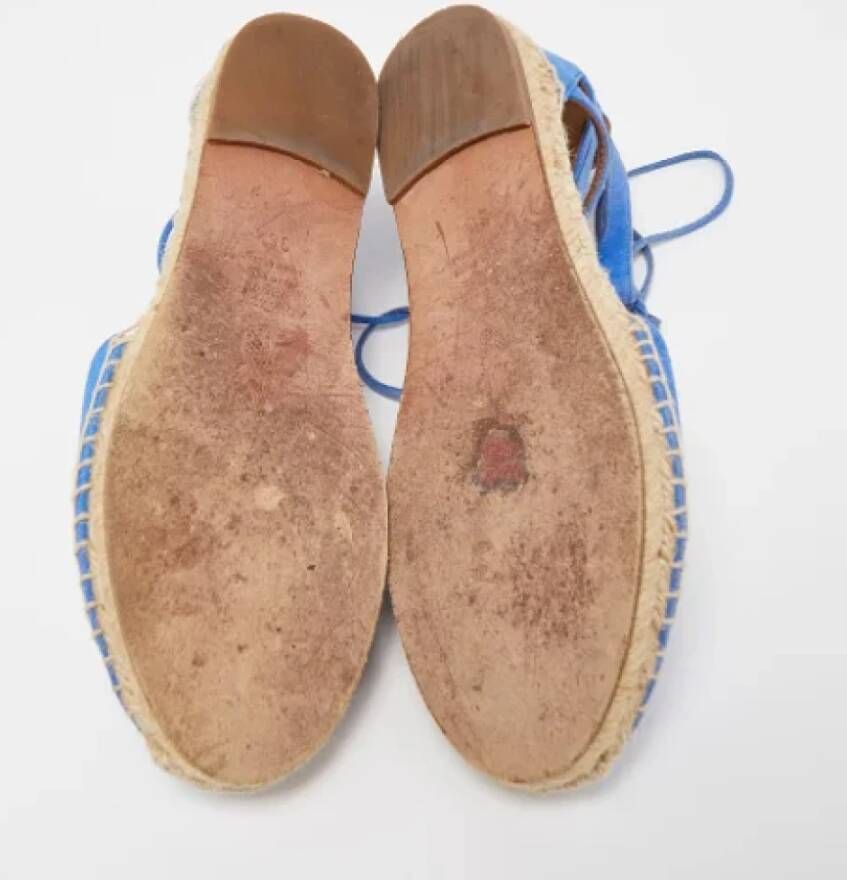 Aquazzura Pre-owned Suede flats Blue Dames