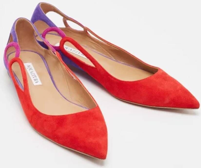 Aquazzura Pre-owned Suede flats Multicolor Dames