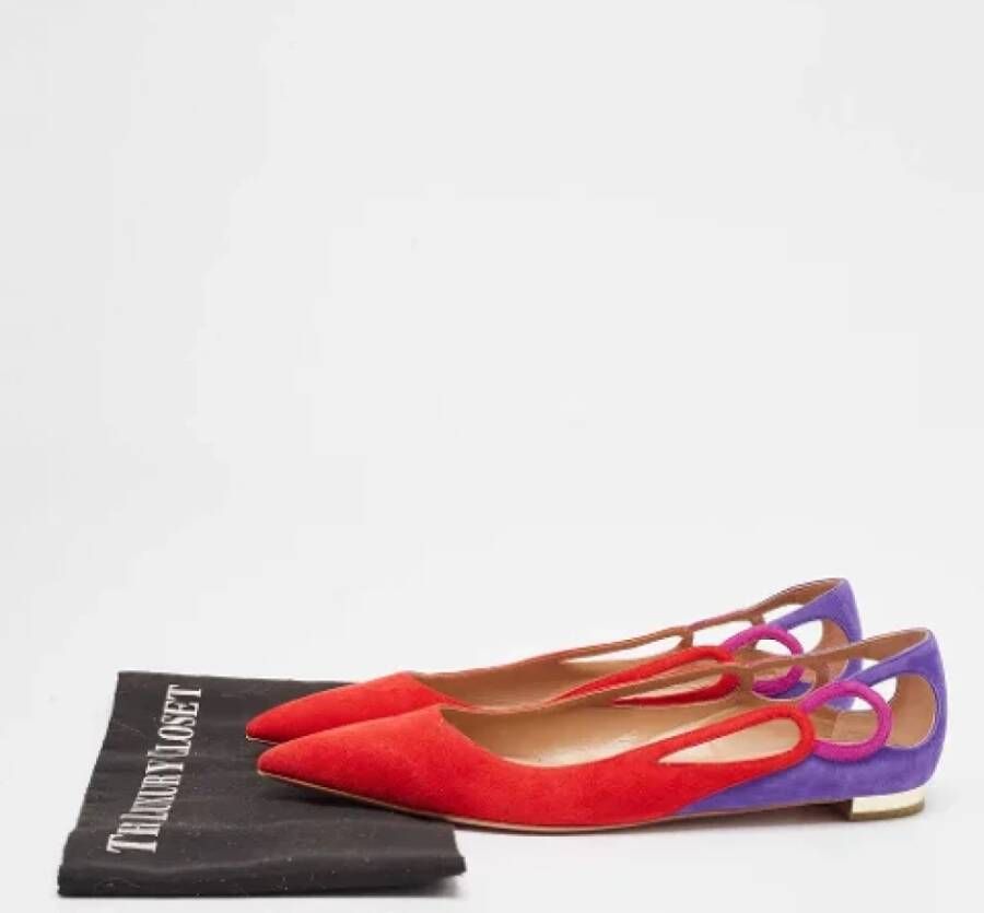 Aquazzura Pre-owned Suede flats Multicolor Dames