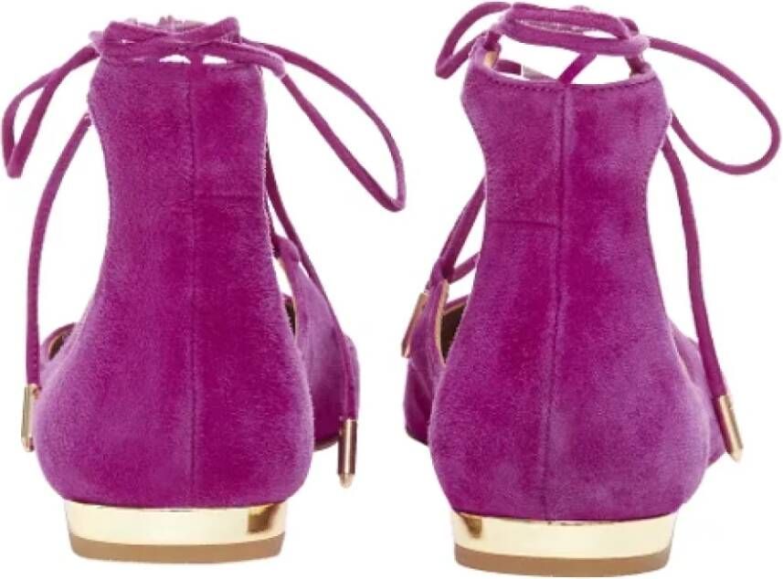 Aquazzura Pre-owned Suede flats Purple Dames