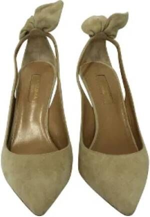 Aquazzura Pre-owned Suede heels Beige Dames