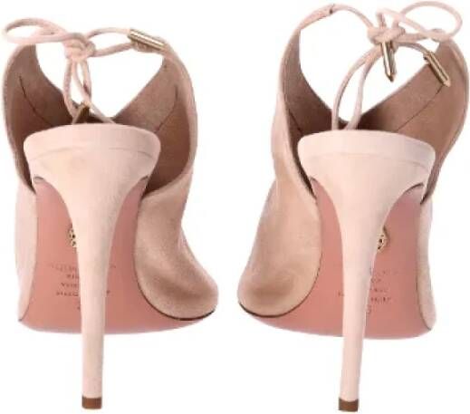 Aquazzura Pre-owned Suede heels Beige Dames