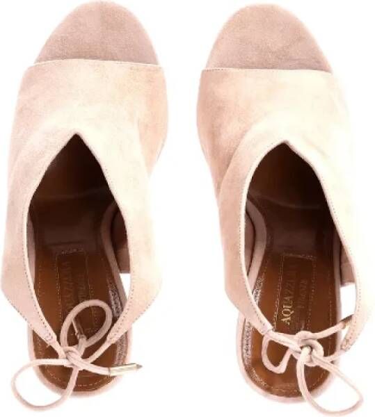 Aquazzura Pre-owned Suede heels Beige Dames