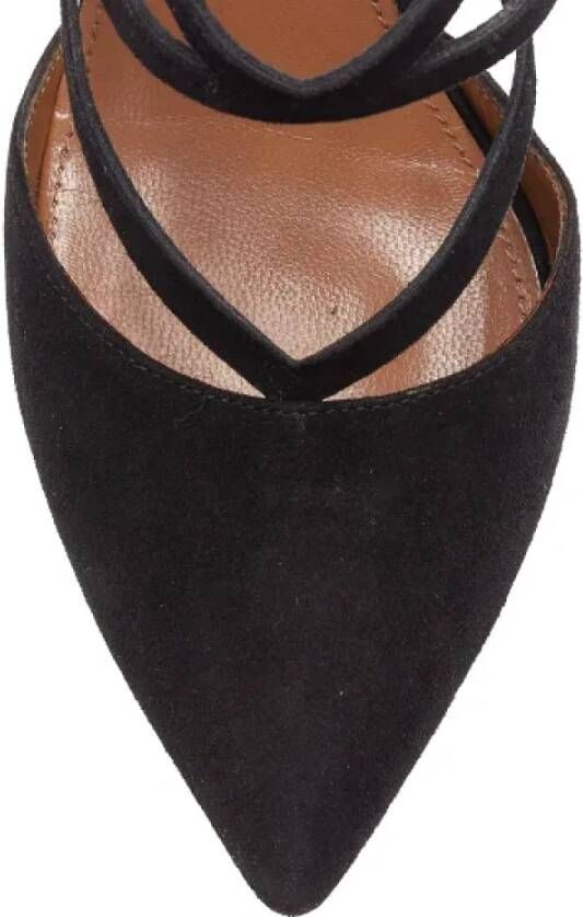 Aquazzura Pre-owned Suede heels Black Dames