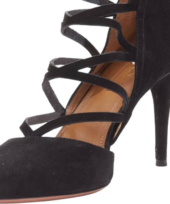 Aquazzura Pre-owned Suede heels Black Dames