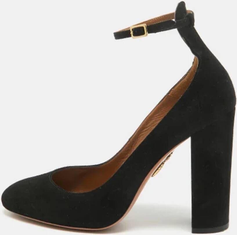 Aquazzura Pre-owned Suede heels Black Dames