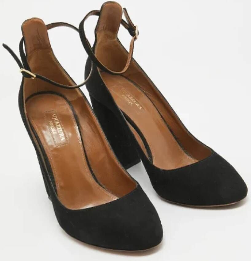 Aquazzura Pre-owned Suede heels Black Dames