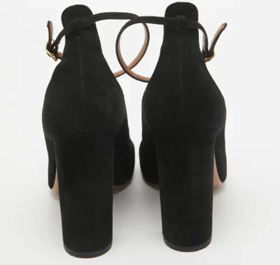 Aquazzura Pre-owned Suede heels Black Dames