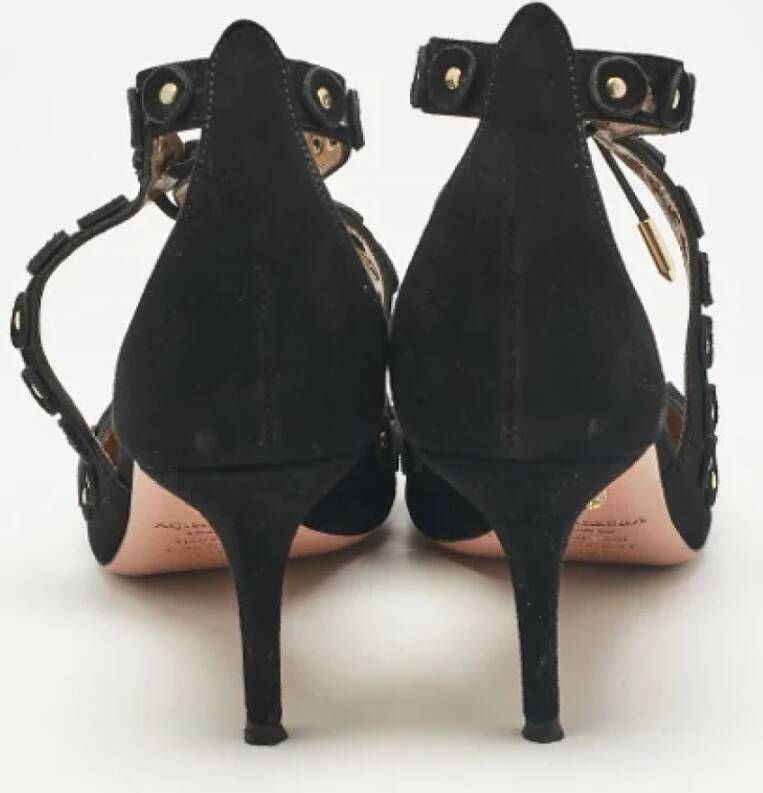 Aquazzura Pre-owned Suede heels Black Dames