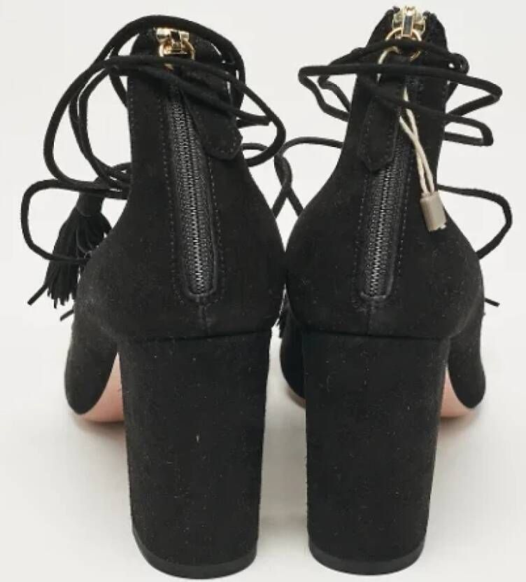 Aquazzura Pre-owned Suede heels Black Dames