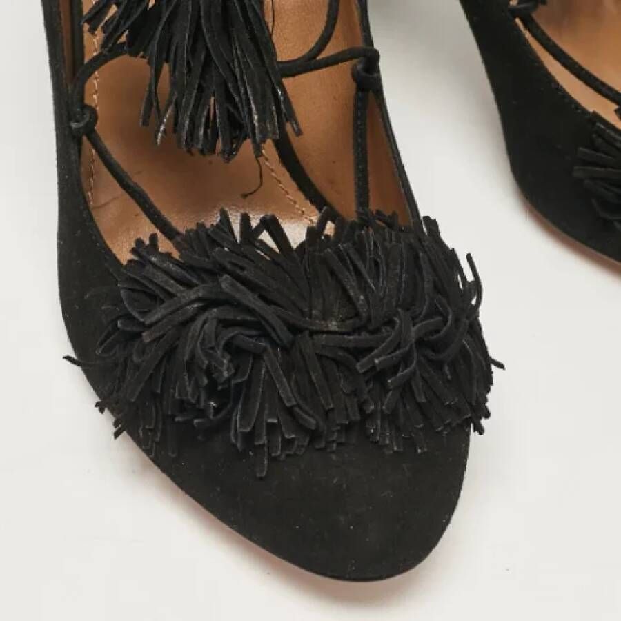 Aquazzura Pre-owned Suede heels Black Dames