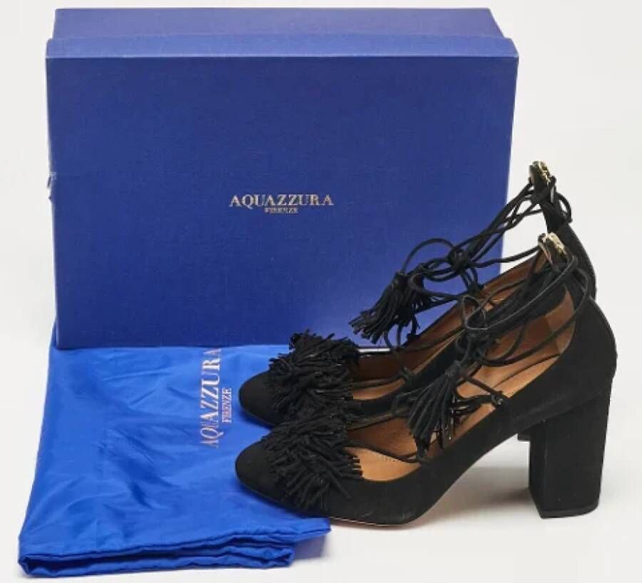 Aquazzura Pre-owned Suede heels Black Dames