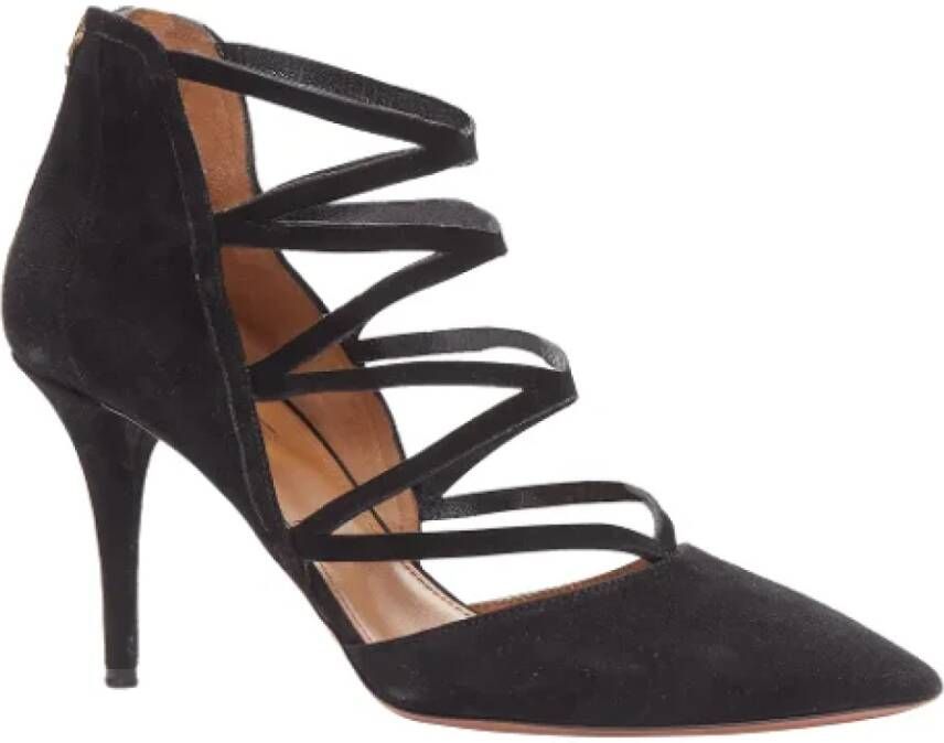 Aquazzura Pre-owned Suede heels Black Dames