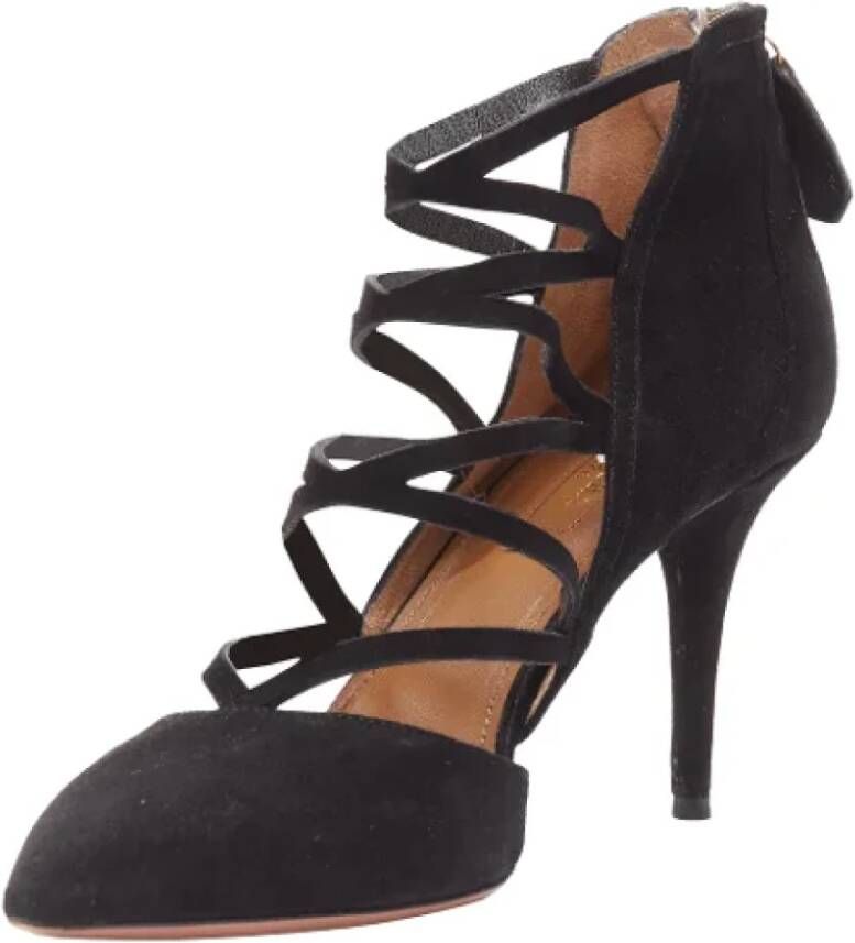 Aquazzura Pre-owned Suede heels Black Dames