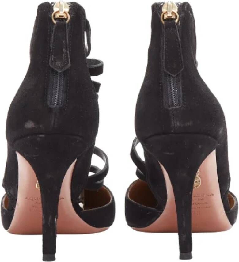 Aquazzura Pre-owned Suede heels Black Dames