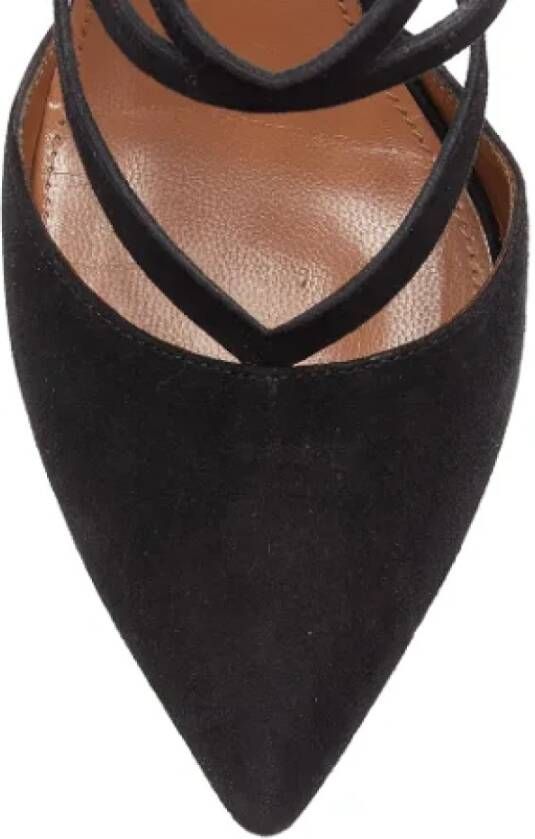 Aquazzura Pre-owned Suede heels Black Dames