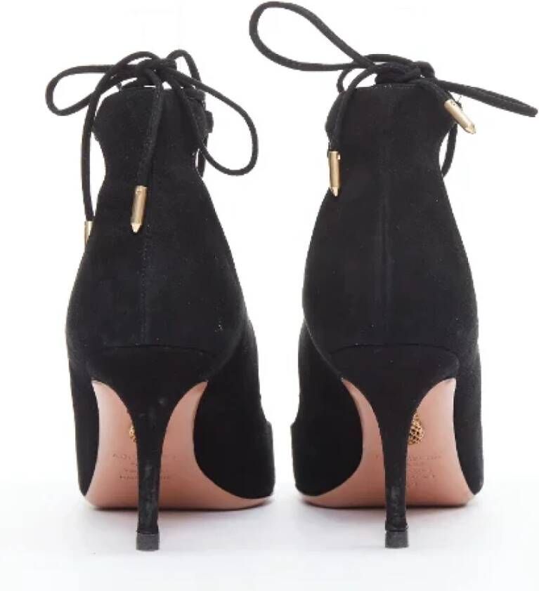 Aquazzura Pre-owned Suede heels Black Dames