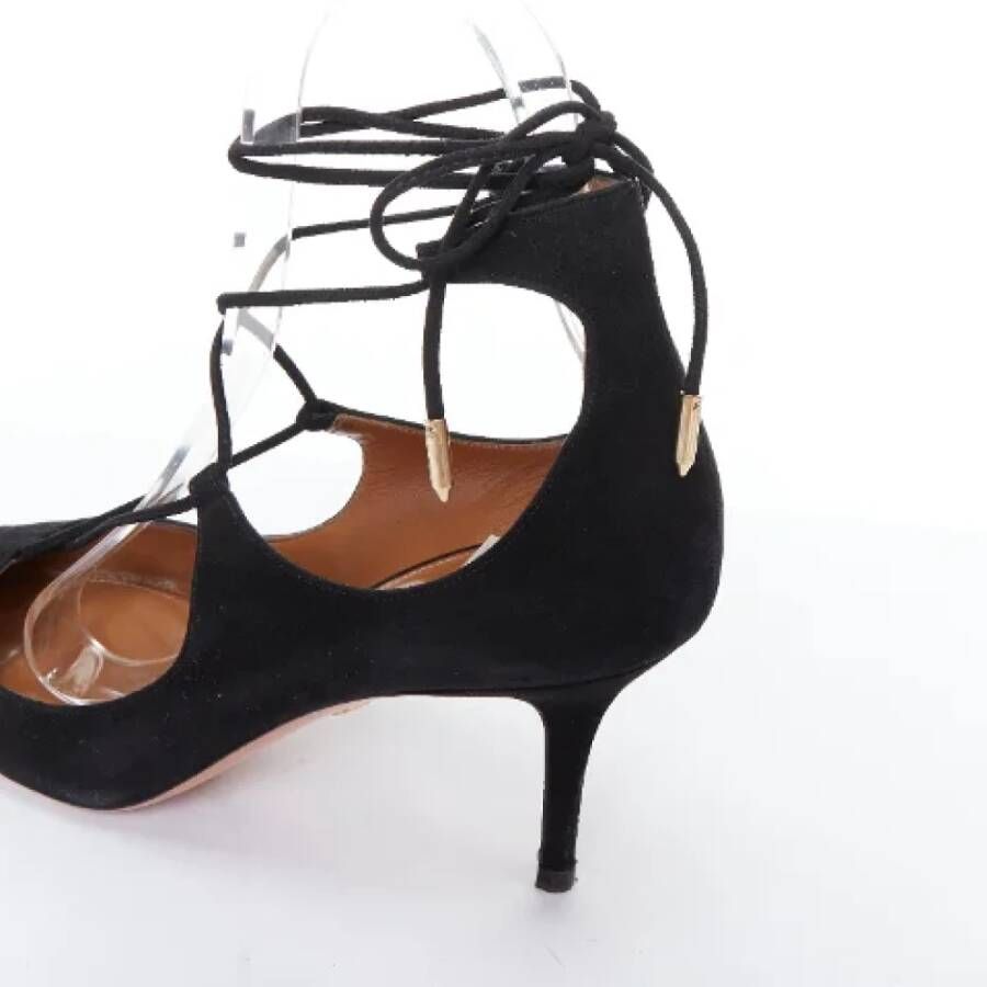 Aquazzura Pre-owned Suede heels Black Dames