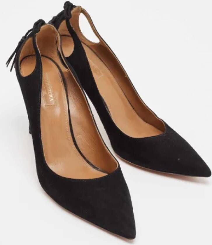 Aquazzura Pre-owned Suede heels Black Dames