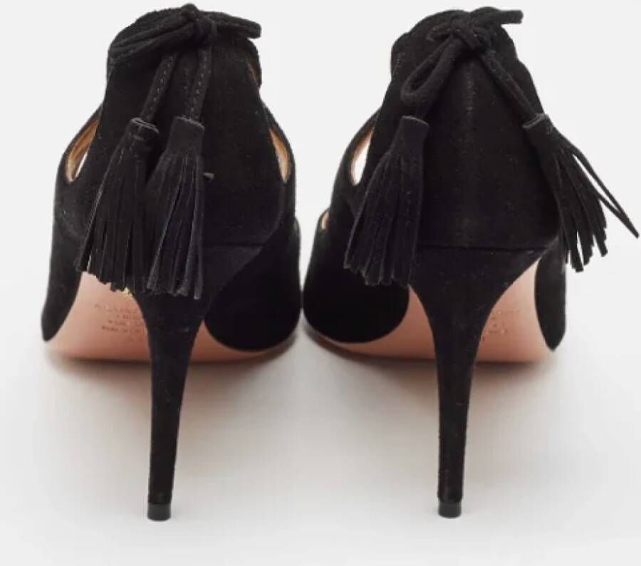 Aquazzura Pre-owned Suede heels Black Dames