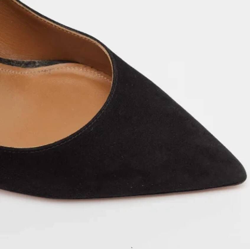 Aquazzura Pre-owned Suede heels Black Dames