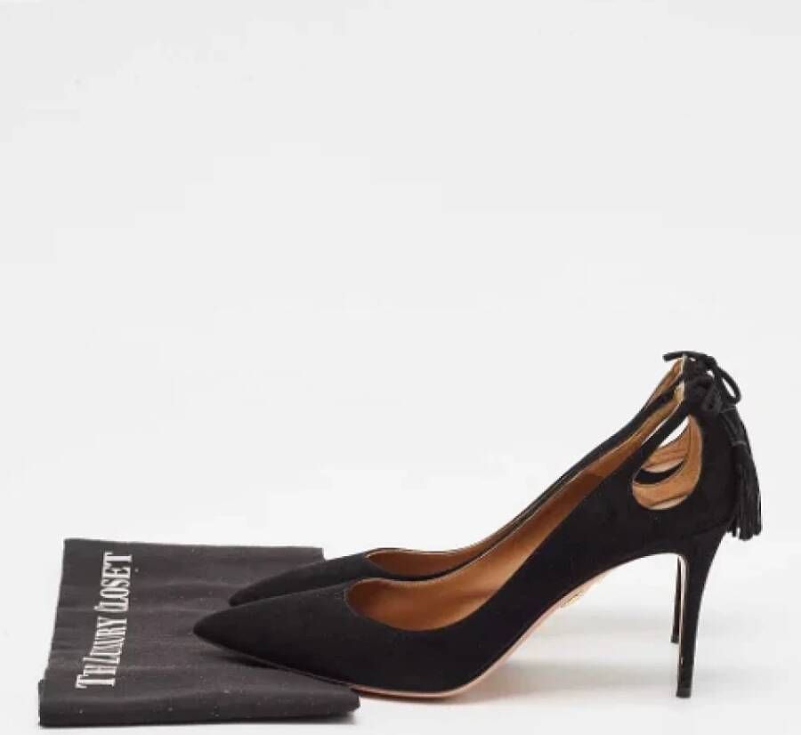 Aquazzura Pre-owned Suede heels Black Dames