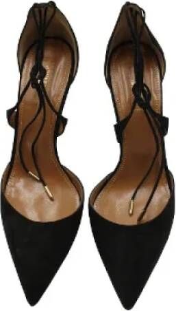 Aquazzura Pre-owned Suede heels Black Dames