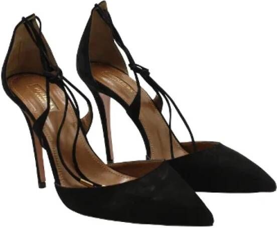 Aquazzura Pre-owned Suede heels Black Dames