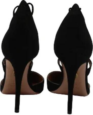 Aquazzura Pre-owned Suede heels Black Dames