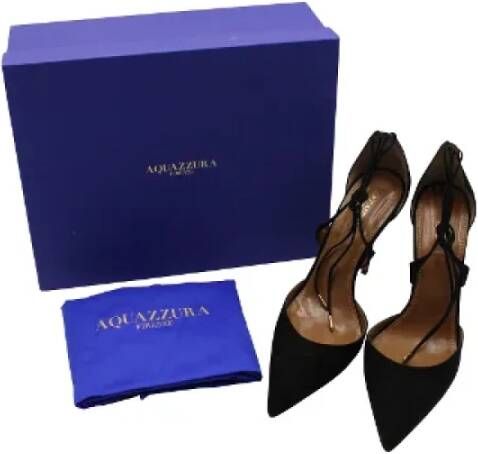 Aquazzura Pre-owned Suede heels Black Dames