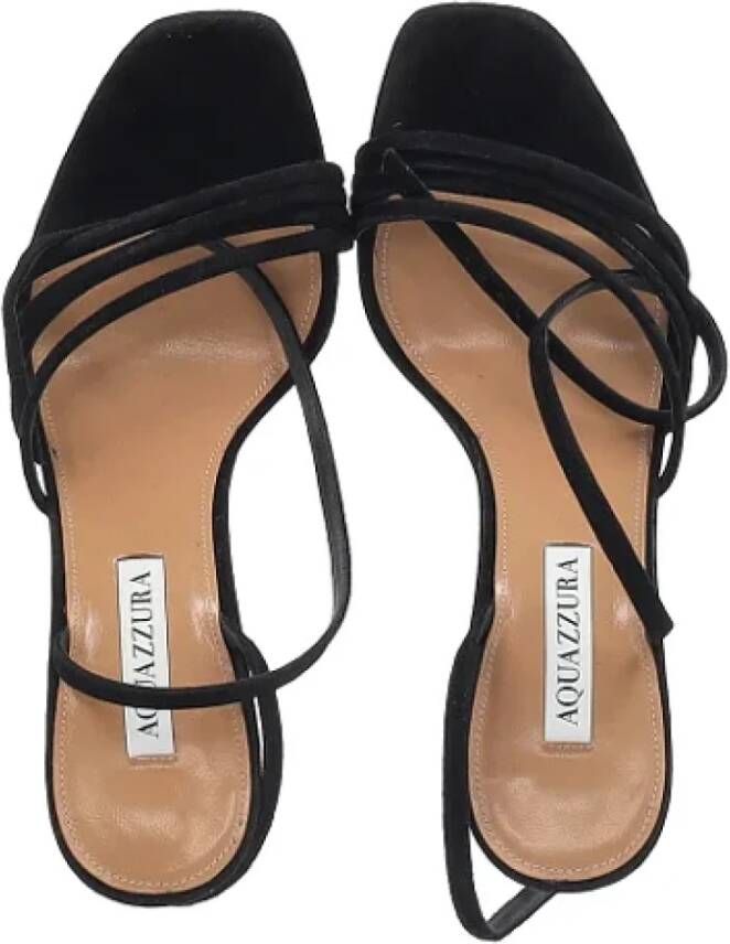 Aquazzura Pre-owned Suede heels Black Dames