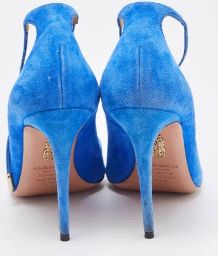 Aquazzura Pre-owned Suede heels Blue Dames