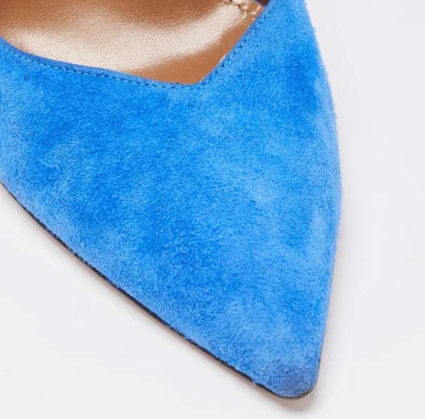 Aquazzura Pre-owned Suede heels Blue Dames