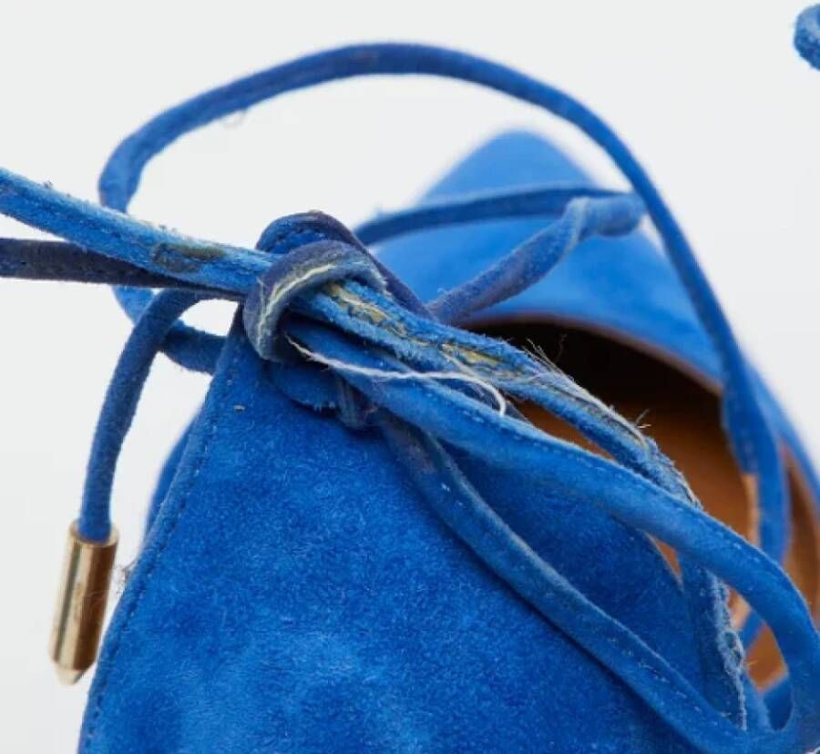 Aquazzura Pre-owned Suede heels Blue Dames