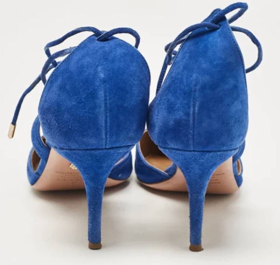 Aquazzura Pre-owned Suede heels Blue Dames