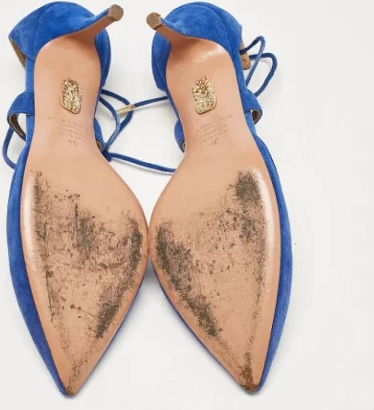 Aquazzura Pre-owned Suede heels Blue Dames