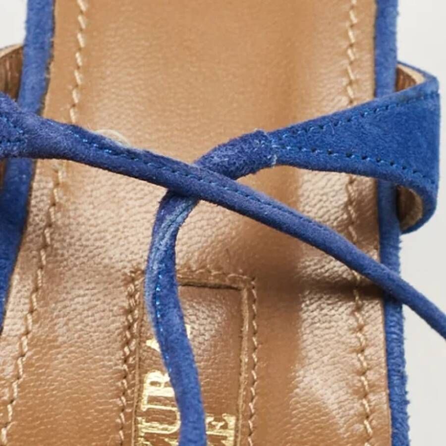 Aquazzura Pre-owned Suede heels Blue Dames