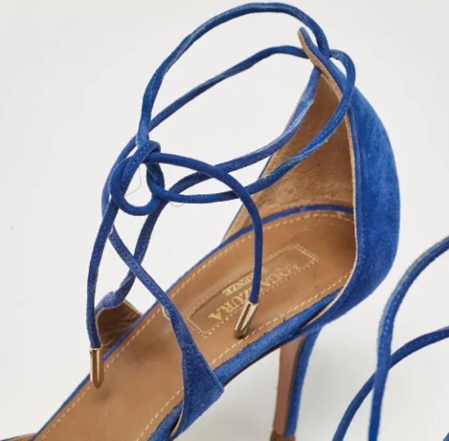 Aquazzura Pre-owned Suede heels Blue Dames