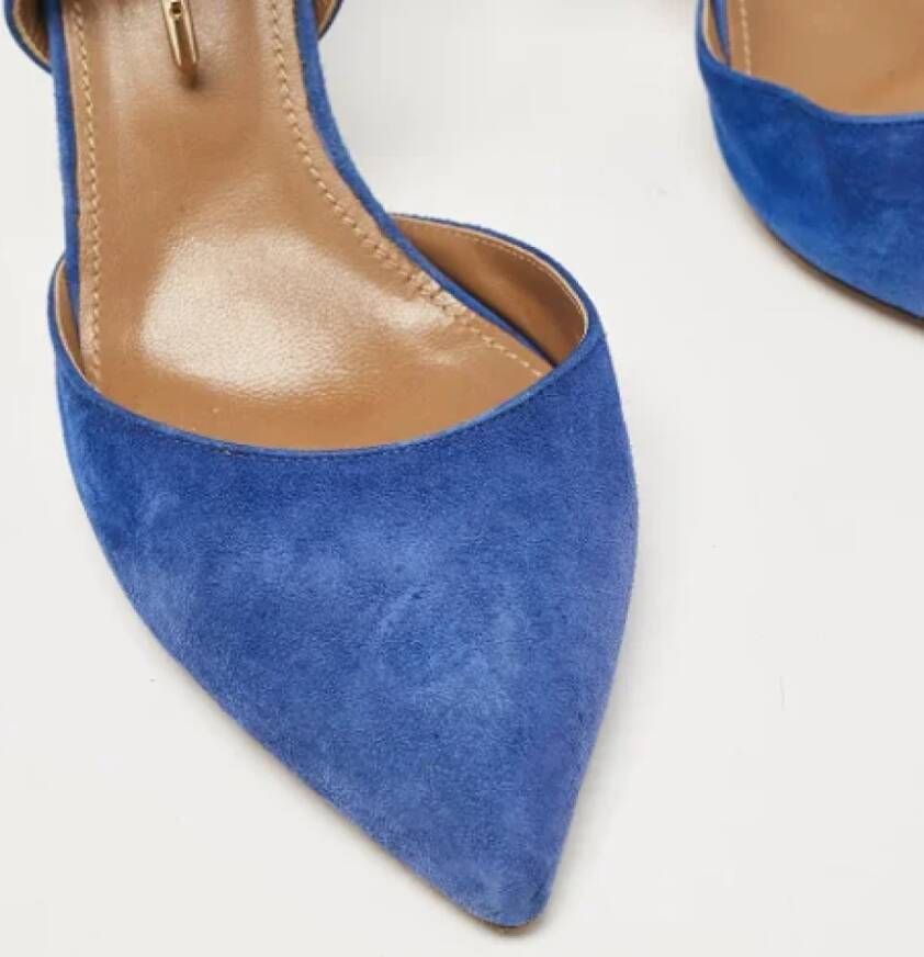 Aquazzura Pre-owned Suede heels Blue Dames