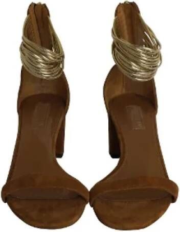 Aquazzura Pre-owned Suede heels Brown Dames