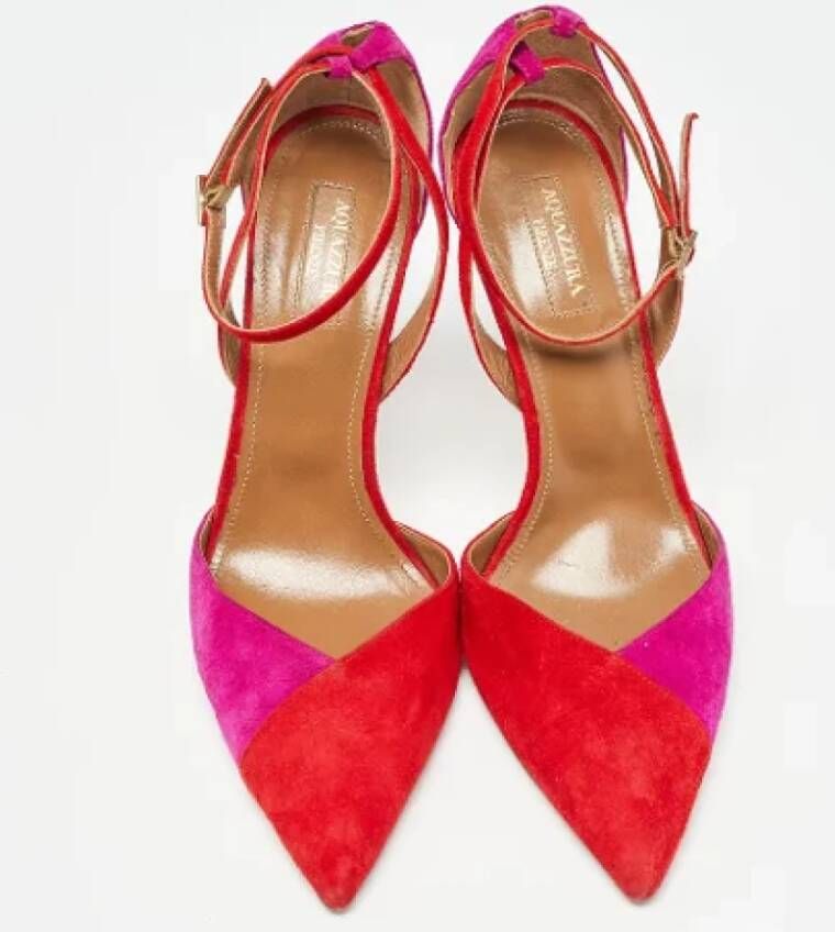 Aquazzura Pre-owned Suede heels Multicolor Dames