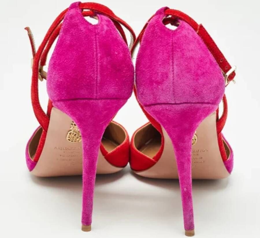 Aquazzura Pre-owned Suede heels Multicolor Dames