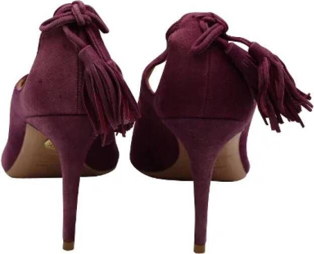 Aquazzura Pre-owned Suede heels Purple Dames