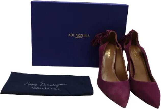 Aquazzura Pre-owned Suede heels Purple Dames