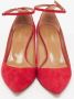 Aquazzura Pre-owned Suede heels Red Dames - Thumbnail 3