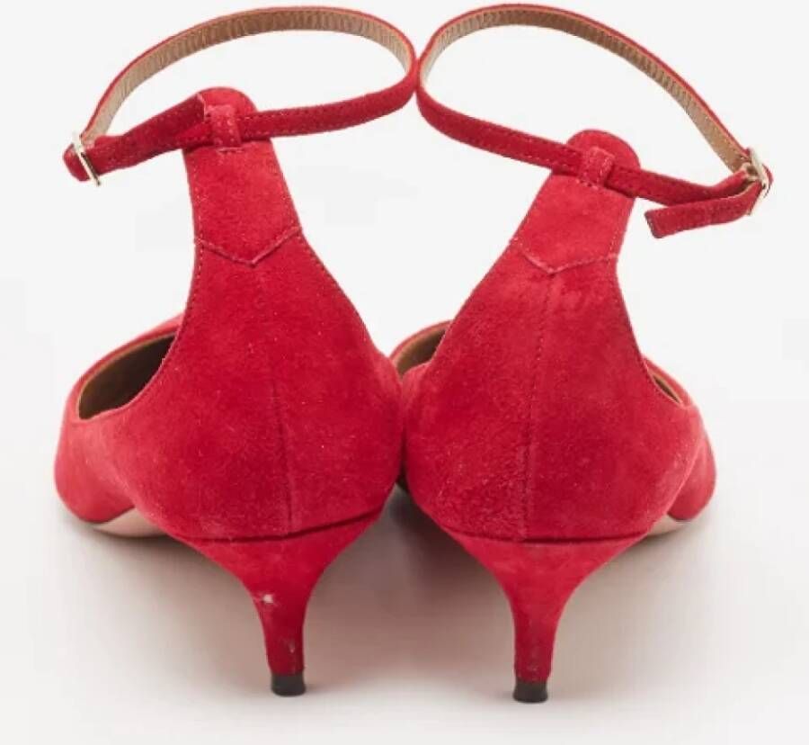 Aquazzura Pre-owned Suede heels Red Dames